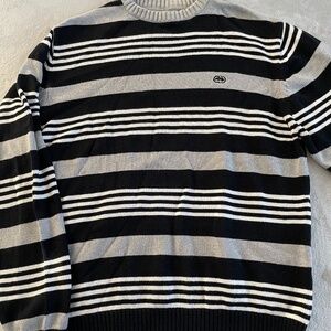 Ecko Unltd. Mens Sweater Pullover Knit Long Sleeve Y2K Grunge Medium Striped EUC